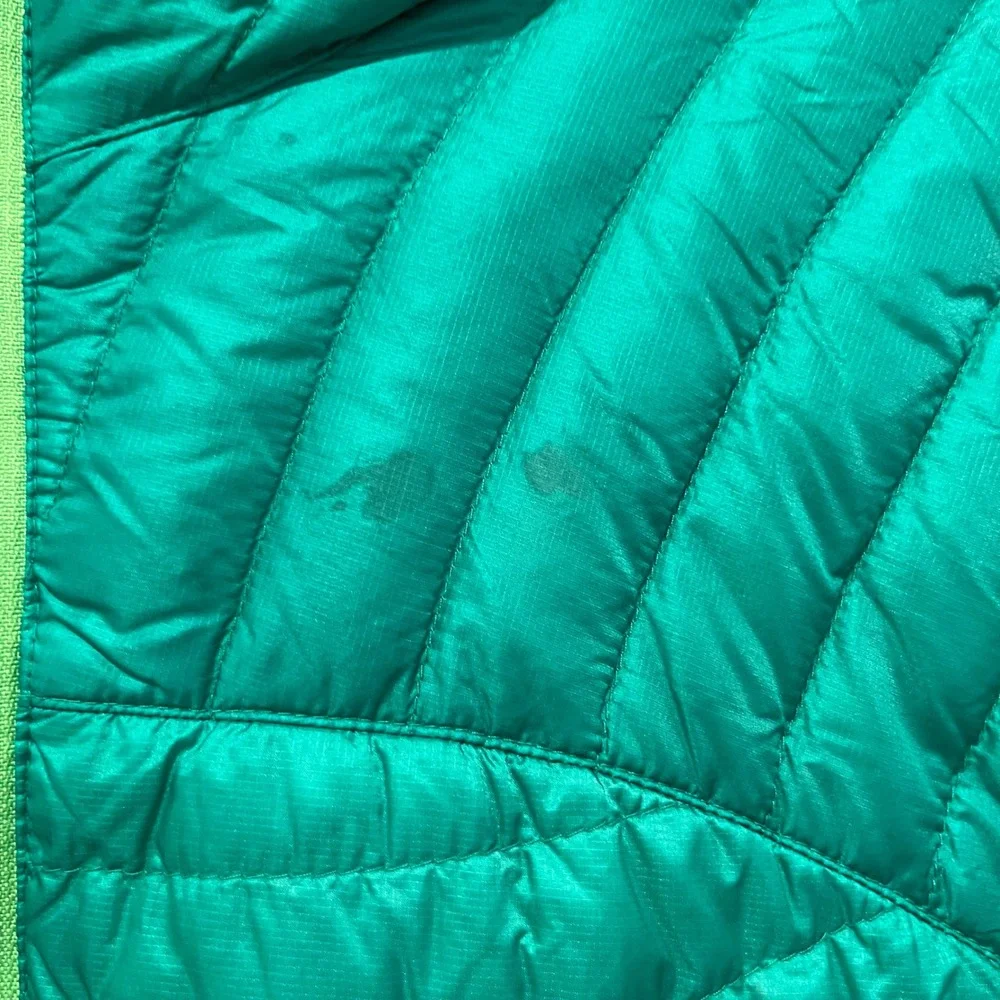 Eddie Bauer First Ascent EB800 Down Puffer Jacket Teal Green Hooded Womens